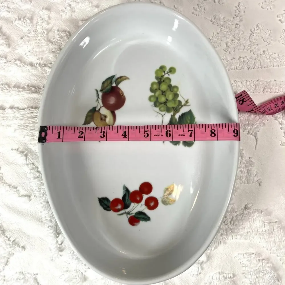 VTG BIA CORDON BLEU INTERNATIONAL Ceramic Casserole Dish Fruits Glossy Finish